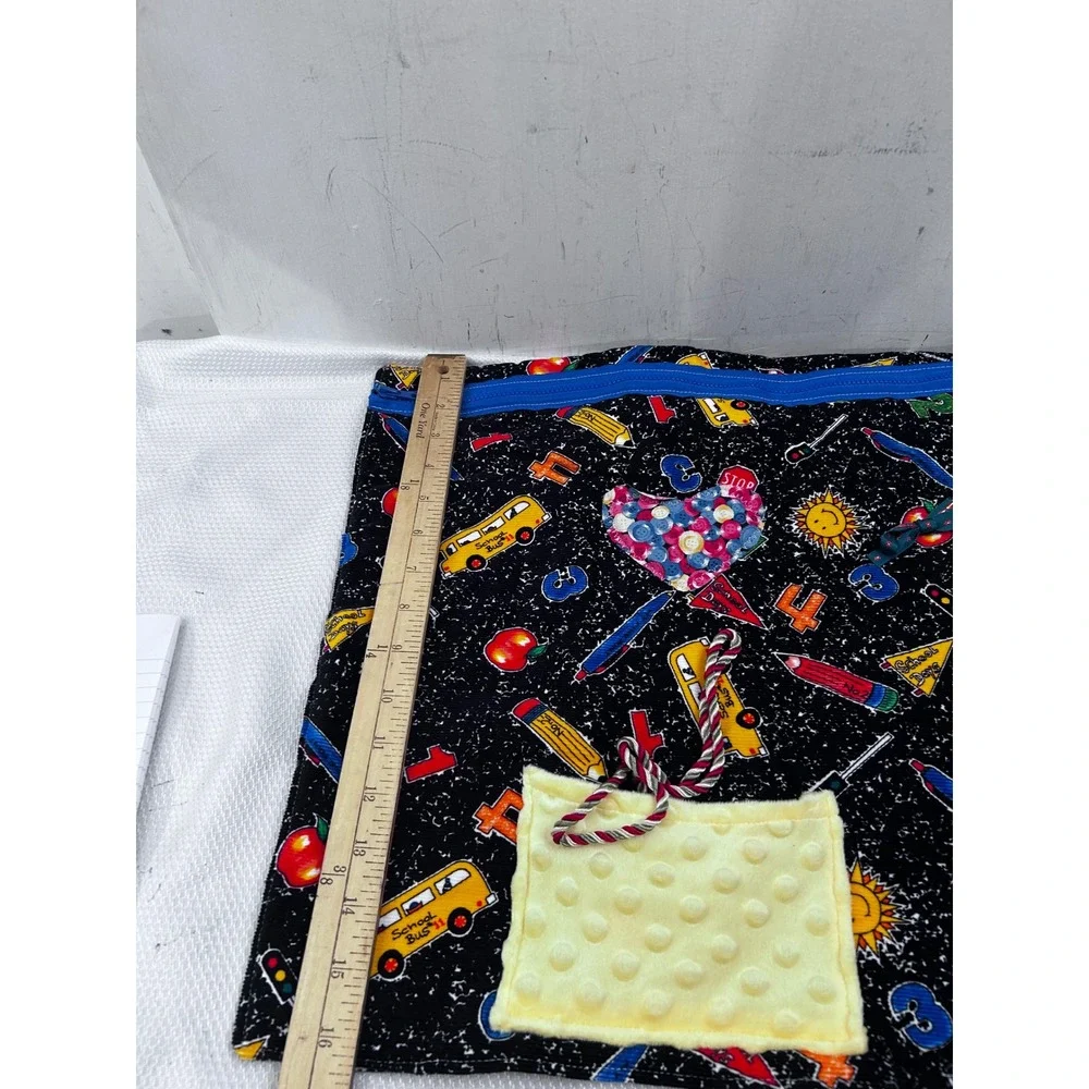Handmade‎ Sensory Busy Mat 16x16 Multicolor School & Snowman Theme Kids